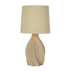 Tischleuchte Twist, beige, Höhe 46 cm, Textil/Keramik