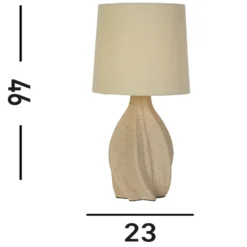 Tischleuchte Twist, beige, Höhe 46 cm, Textil/Keramik