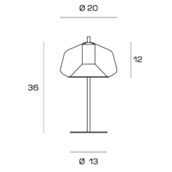Tischleuchte X-Ray, Schirm 12 cm hoch, klar