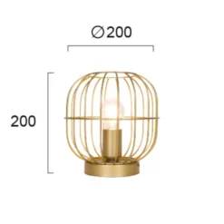 Tischleuchte Zenith in Käfigform, gold