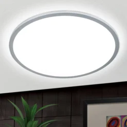 Titanfarbene LED-Deckenlampe Aria, dimmbar - 60 cm