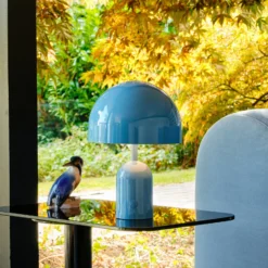 Tom Dixon Akku-Tischlampe BELL PORTABLE, hellblau 28 cm IP44