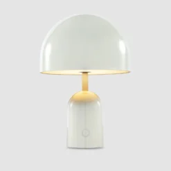 Tom Dixon Akku-Tischlampe BELL PORTABLE, hellgrau 28 cm IP44