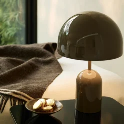 Tom Dixon Akku-Tischlampe BELL PORTABLE, taupe, 28 cm IP44