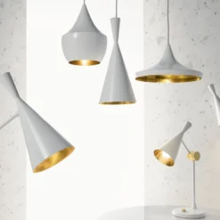 Tom Dixon Beat Tall LED-Pendelleuchte, weiß