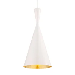 Tom Dixon Beat Tall LED-Pendelleuchte, weiß