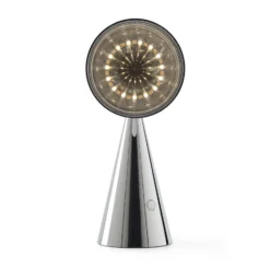 Tom Dixon LED-Akku-Tischlampe Pose, silberfarben, Höhe 25 cm