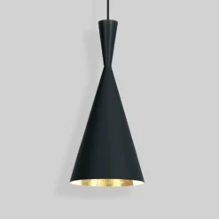Tom Dixon LED-Hängelampe Beat Tall, schwarz, Ø 19 cm Messing