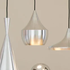 Tom Dixon LED-Hängelampe Beat Tall Unbeaten, aluminiumfarben