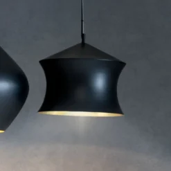 Tom Dixon LED-Hängelampe Beat Waist, schwarz, Ø 41 cm