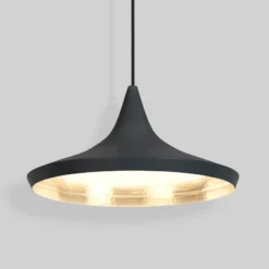 Tom Dixon LED-Hängelampe Beat Wide, schwarz, 36 cm, Messing