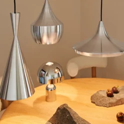 Tom Dixon LED-Hängelampe Beat Wide Unbeaten, aluminiumfarben