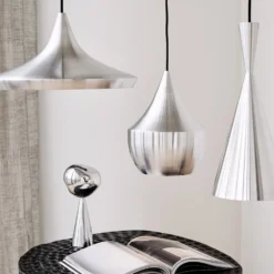 Tom Dixon LED-Hängelampe Beat Wide Unbeaten, aluminiumfarben