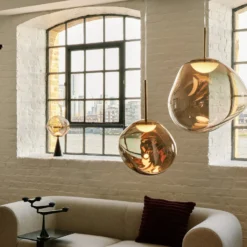 Tom Dixon LED-Hängelampe Melt, Ø 28 cm, bronzefarben