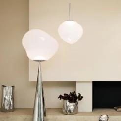 Tom Dixon LED-Hängelampe Melt, Ø 28 cm, opal/goldfarben