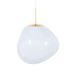 Tom Dixon LED-Hängelampe Melt, Ø 28 cm, opal/goldfarben