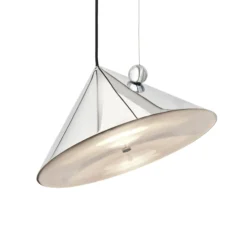 Tom Dixon LED-Hängelampe Pose, silber, Ø 43 cm, Stahl, dim