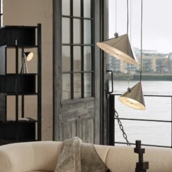 Tom Dixon LED-Hängelampe Pose, silber, Ø 43 cm, Stahl, dim
