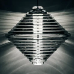 Tom Dixon LED-Hängelampe Press Cone, klar, Ø 34 cm, 927