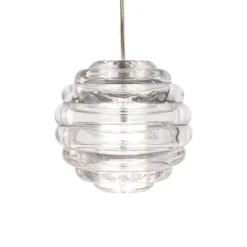 Tom Dixon LED-Hängelampe Press Sphere, klar, Ø 14 cm, 927
