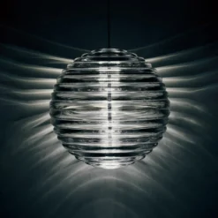Tom Dixon LED-Hängelampe Press Sphere, klar Ø 30 cm 927 Glas