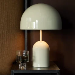 Tom Dixon LED-Tischlampe Bell, hellgrau, Höhe 43 cm, dimmbar