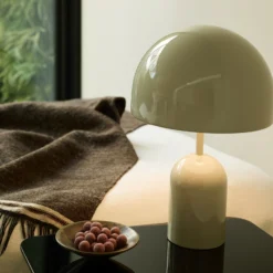 Tom Dixon LED-Tischlampe Bell, hellgrau, Höhe 43 cm, dimmbar