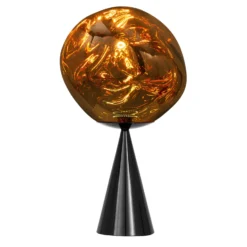 Tom Dixon LED-Tischlampe Melt Cone Fat, gold/schwarz, 47 cm