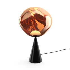 Tom Dixon LED-Tischlampe Melt Cone Fat, rauch/schwarz, 47 cm