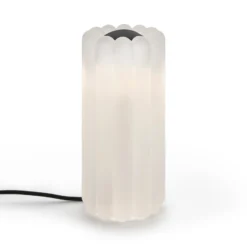 Tom Dixon LED-Tischleuchte Press, Glas gefrostet, Höhe 24 cm