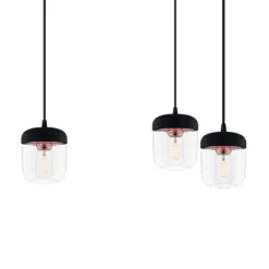 UMAGE Acorn Pendellampe 3-flg. schwarz/kupfer