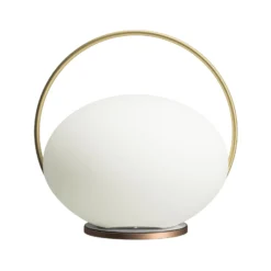 UMAGE LED-Akku-Tischleuchte Orbit, weiß/messing, IP44, CCT