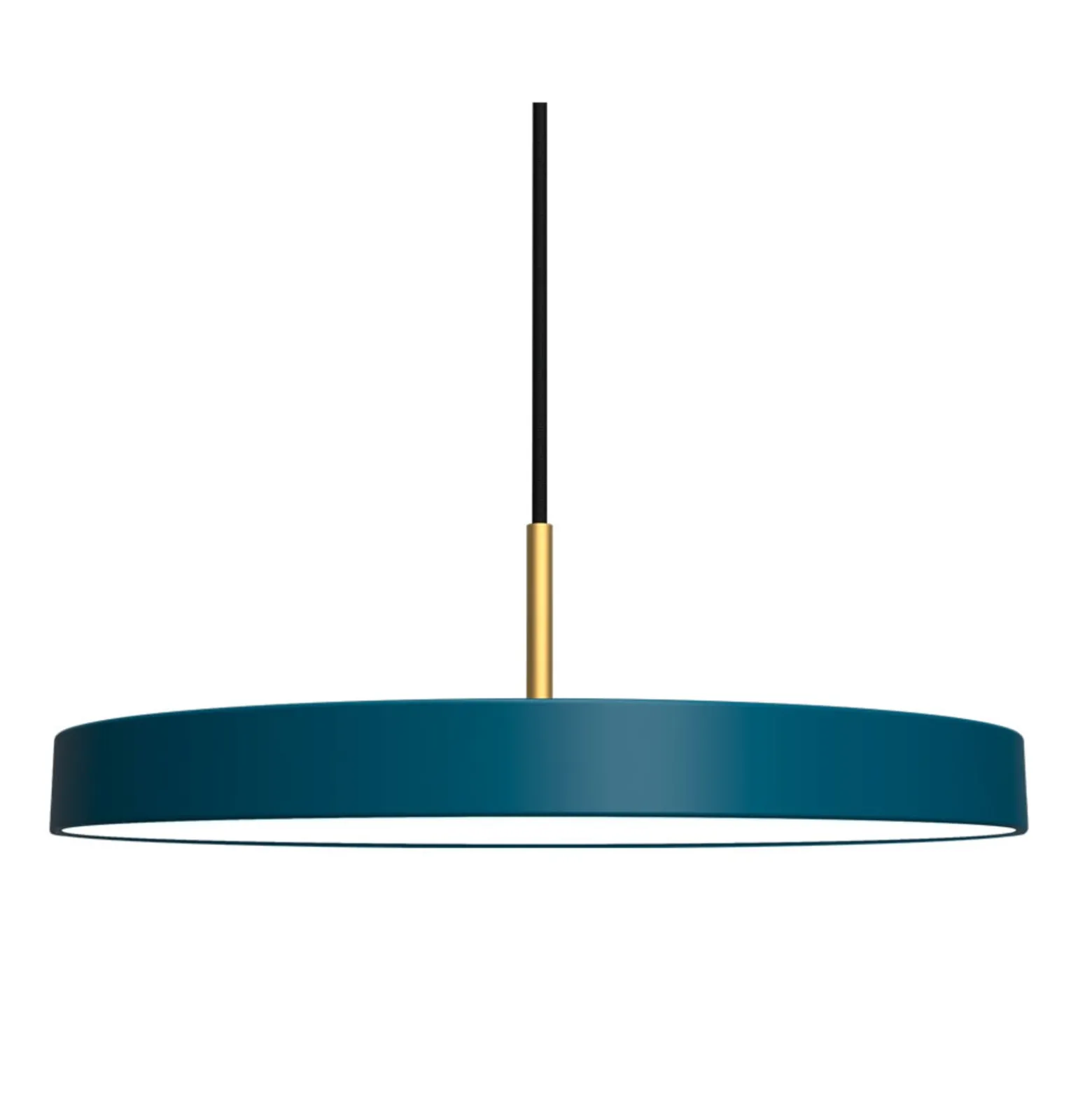 UMAGE LED-Hängelampe Asteria Medium, petrol/messing, Ø 43 cm