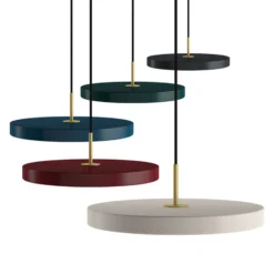UMAGE LED-Hängelampe Asteria Mini, anthrazit/messing Ø 31 cm