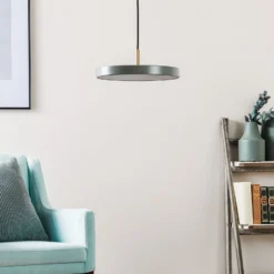 UMAGE LED-Hängelampe Asteria Mini, hellgrün/messing, Ø 31 cm