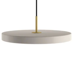 UMAGE LED-Hängelampe Asteria Mini, perlweiß/messing, Ø 31 cm