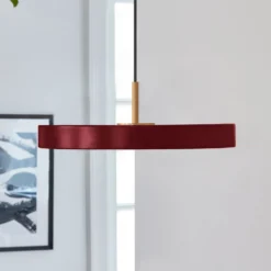 UMAGE LED-Hängelampe Asteria Mini, rubinrot/messing, Ø 31 cm