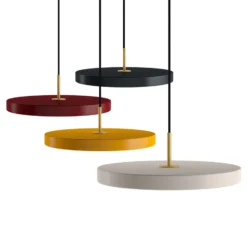 UMAGE LED-Hängelampe Asteria Mini safrangelb/messing Ø 31 cm