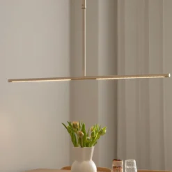 UMAGE LED-Hängelampe Omni, messingfarben Länge 107 cm 2-flg.