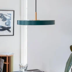 UMAGE LED-Hängeleuchte Asteria Medium, grün/messing, Ø 43 cm
