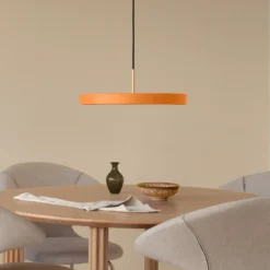 UMAGE LED-Hängeleuchte Asteria Mini, orange/messing, Ø 31 cm