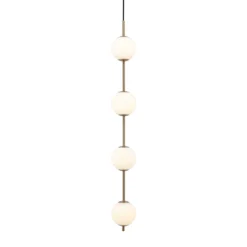 UMAGE LED-Hängeleuchte Audrey, messingfarben, 4-flg. Ø 12 cm