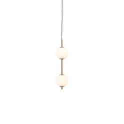 UMAGE LED-Hängeleuchte Audrey, messingfarben, 2-flg. Ø 12 cm
