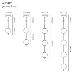 UMAGE LED-Hängeleuchte Audrey, messingfarben, 2-flg. Ø 12 cm