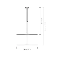 UMAGE LED-Hängeleuchte Omni, messing, 2-flg., Länge 74 cm
