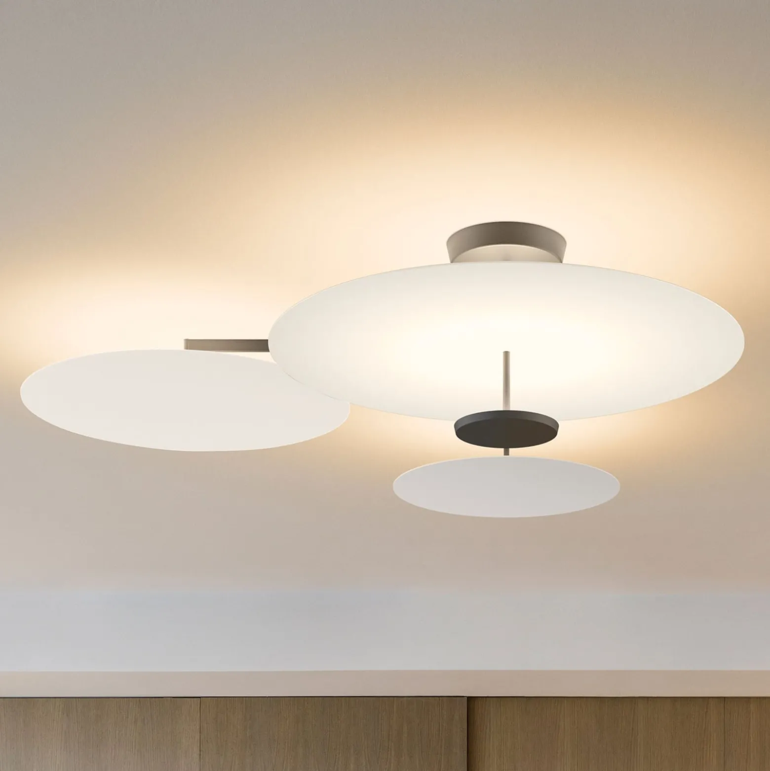 Vibia Flat LED-Deckenleuchte 4-flg. Ø 90 cm weiß