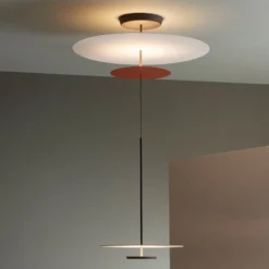 Vibia Flat LED-Hängelampe 3-flg. Ø 90cm terracotta