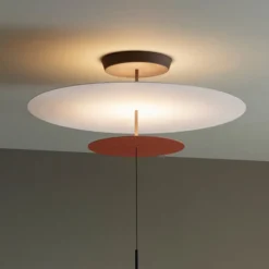 Vibia Flat LED-Hängelampe 3-flg. Ø 90cm terracotta