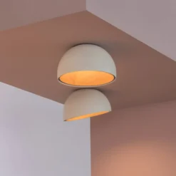 Vibia LED-Deckenleuchte DUO, weiß, Höhe 23 cm, Eichenholz