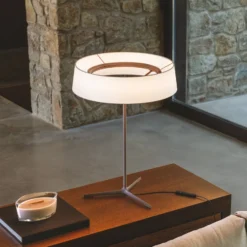 Vibia LED-Tischleuchte DAMA, beige, Höhe 61 cm Papier/Metall